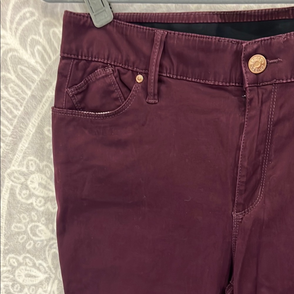 Chico's Dark Burgundy Straight Leg Pants Size 1.5R M 10 - Picture 6 of 10